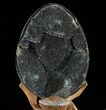 Septarian Dragon Egg Geode - Black Crystals #72052-3